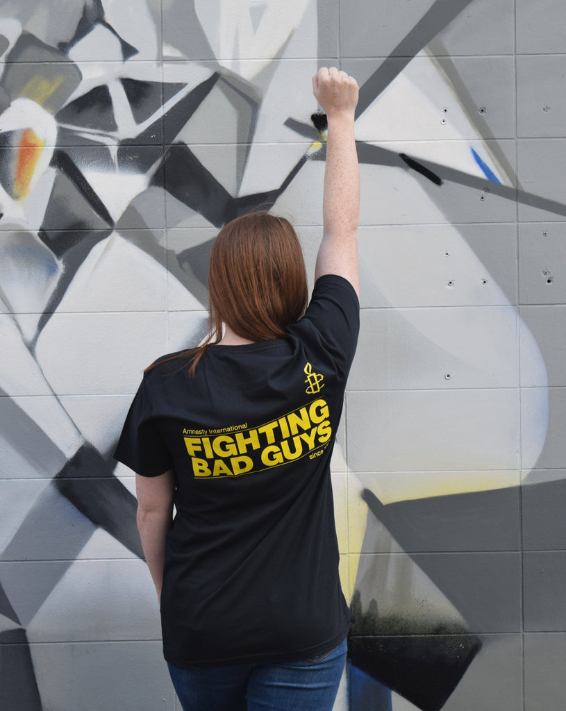 Fighting Bad Guys since 1961 T-Shirt Black/Grey - Amnesty International Ireland
