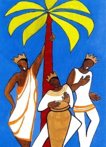 Three Kings Sing, a Design by Paula Cox – Vintage Card - Amnesty International Ireland